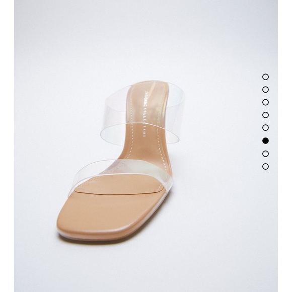 Zara clear strappy vinyl heeled sandals 6.5 like new - Picture 7 of 12